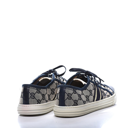 Gucci Monogram Web Sneakers 39.5 Navy Blue 4 of 10
