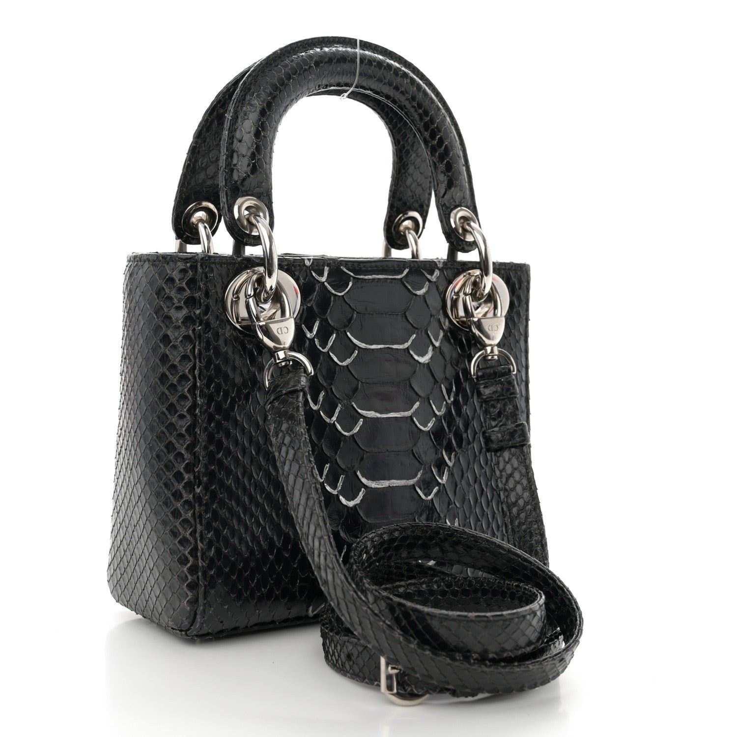Christian Dior Snakeskin Mini Lady Dior Black 3 of 9