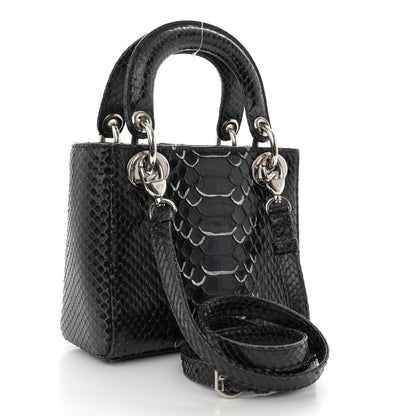 Christian Dior Snakeskin Mini Lady Dior Black 3 of 9