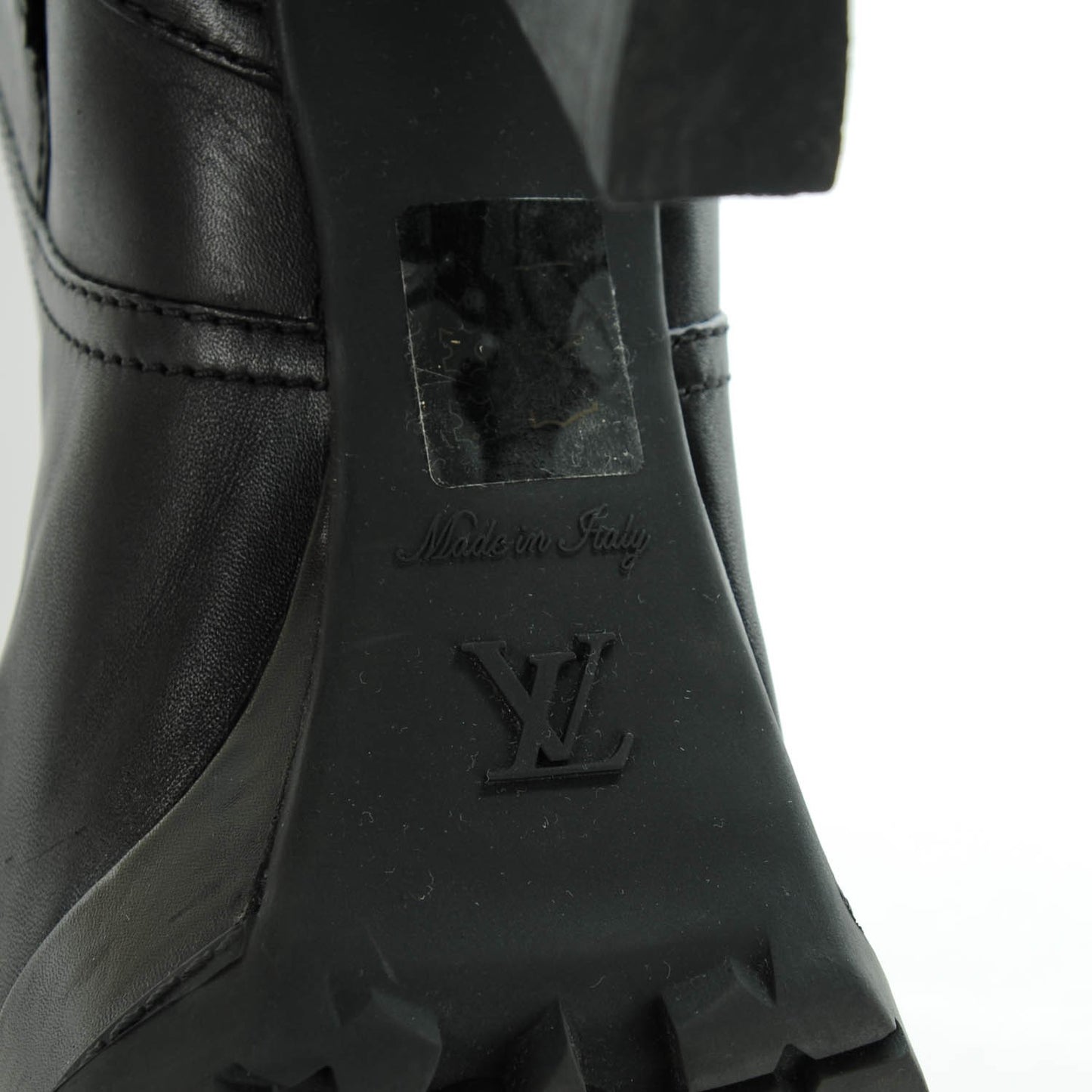 Calfskin High Platform Boots 39 Black