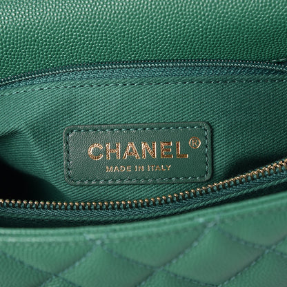Chanel Caviar Quilted Small Coco Handle Flap Green 6 of 14