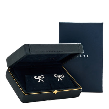 Graff 18K White Gold Diamond Tilda's Bow Mini Stud Earrings 5 of 5