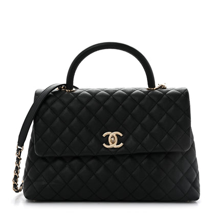 Chanel Caviar Quilted Medium Coco Handle Flap Black 2 of 23