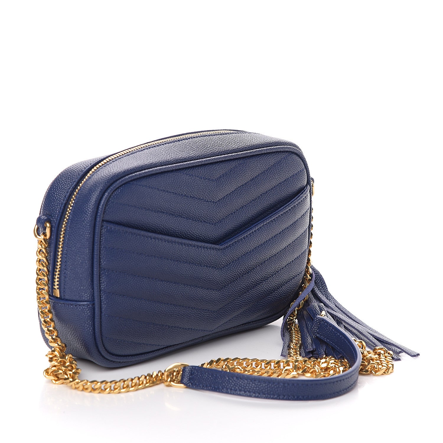 Saint Laurent Grain De Poudre Matelasse Monogram Mini Lou Camera Bag Denim 2 of 7