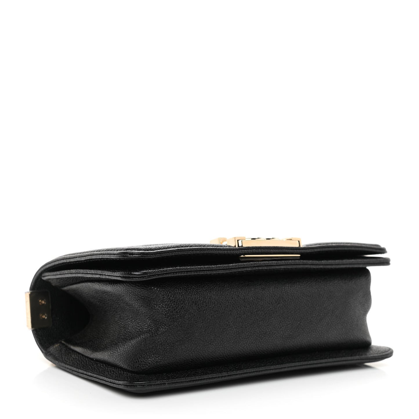 Caviar Chevron Quilted Small Boy Flap Black