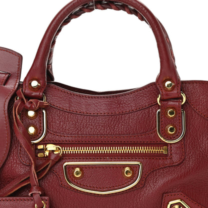 Balenciaga Chevre Gold Metallic Edge Hardware Mini City Rouge Brique Rouge Grenade 8 of 13
