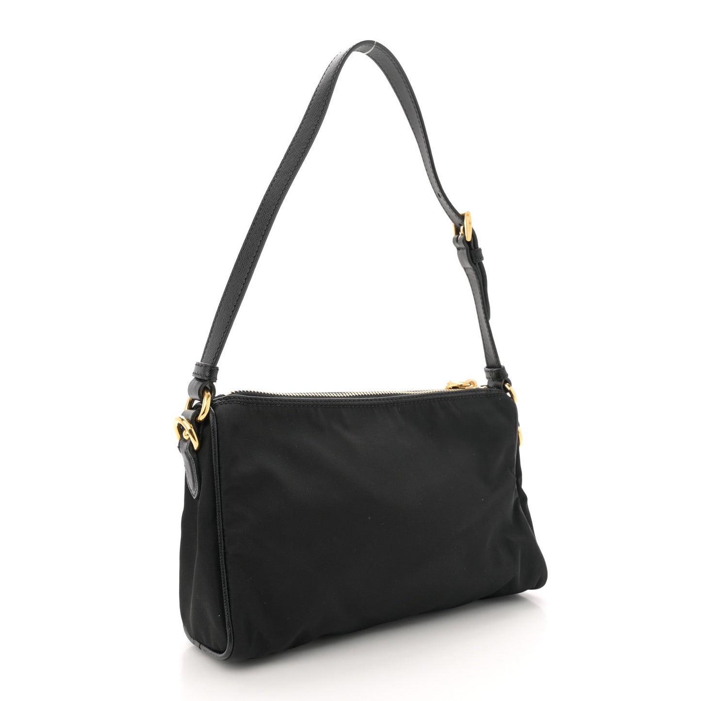 Tessuto Nylon Saffiano Shoulder Bag Black