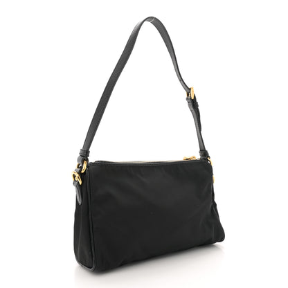 Prada Tessuto Nylon Saffiano Shoulder Bag Black 3 of 10