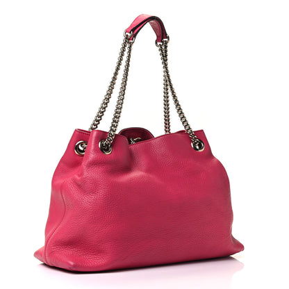 Gucci Pebbled Calfskin Medium Soho Chain Shoulder Bag Pink 2 of 4