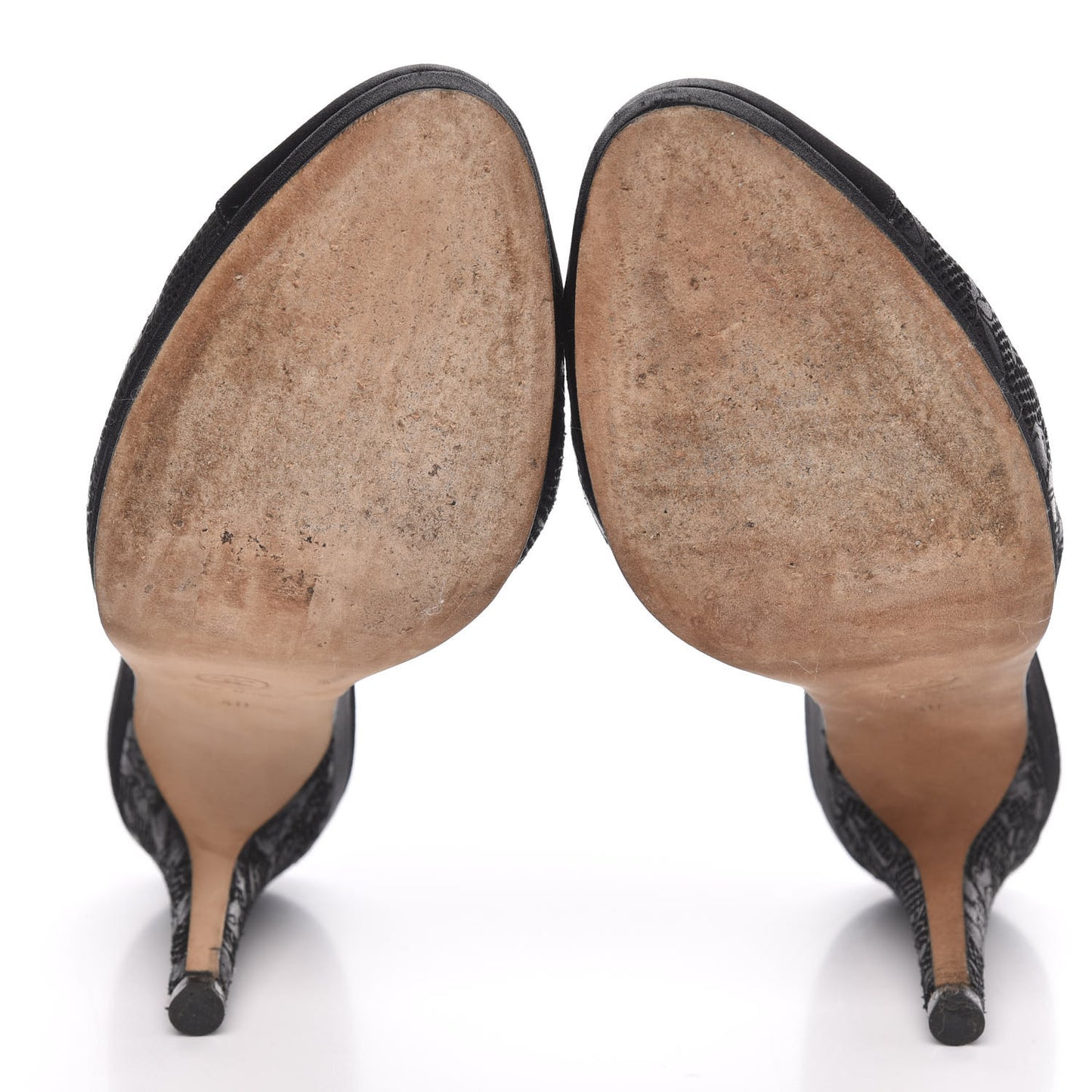 Lace Cap Toe CC Slingback Pumps 40 Black