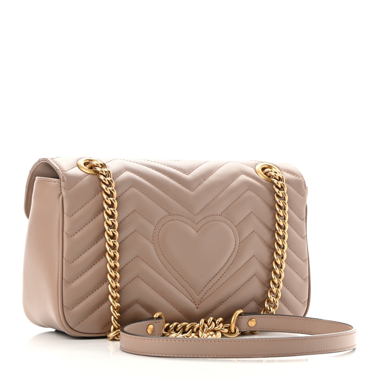 Gucci Calfskin Matelasse Small GG Marmont Shoulder Bag Porcelain Rose 3 of 10