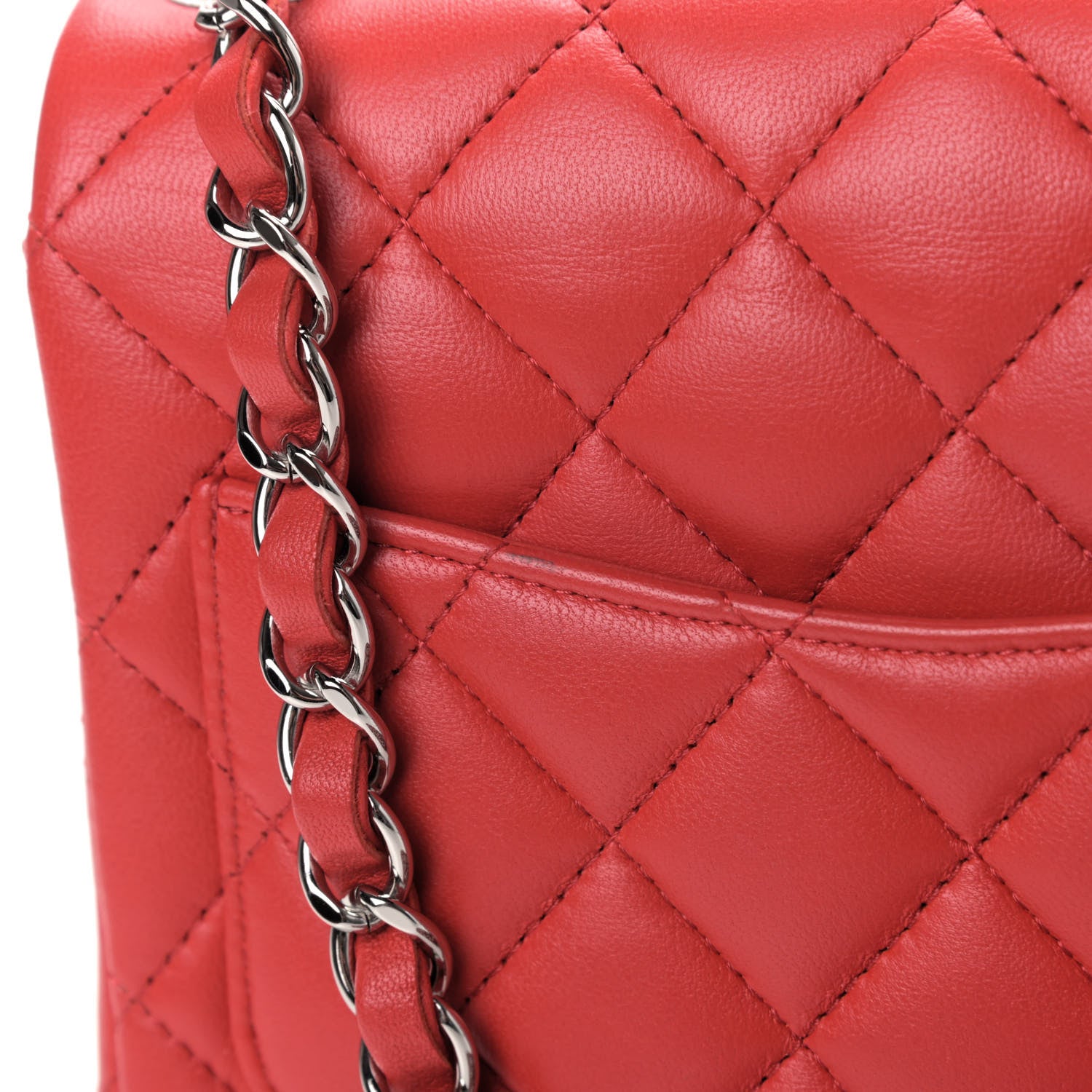 Chanel Lambskin Quilted Mini Square Flap Red 5 of 5