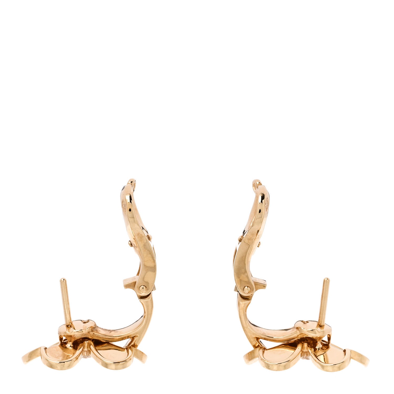 Van Cleef & Arpels 18K Yellow Gold Diamond Small Frivole Earrings 3 of 6