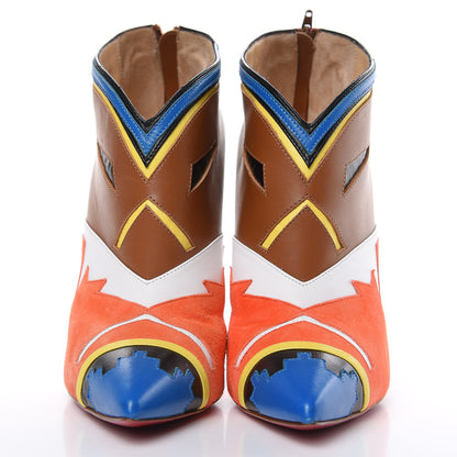 Christian Louboutin Kid Suede Calfskin Hoputu 120 Booties 37 Blue 2 of 12