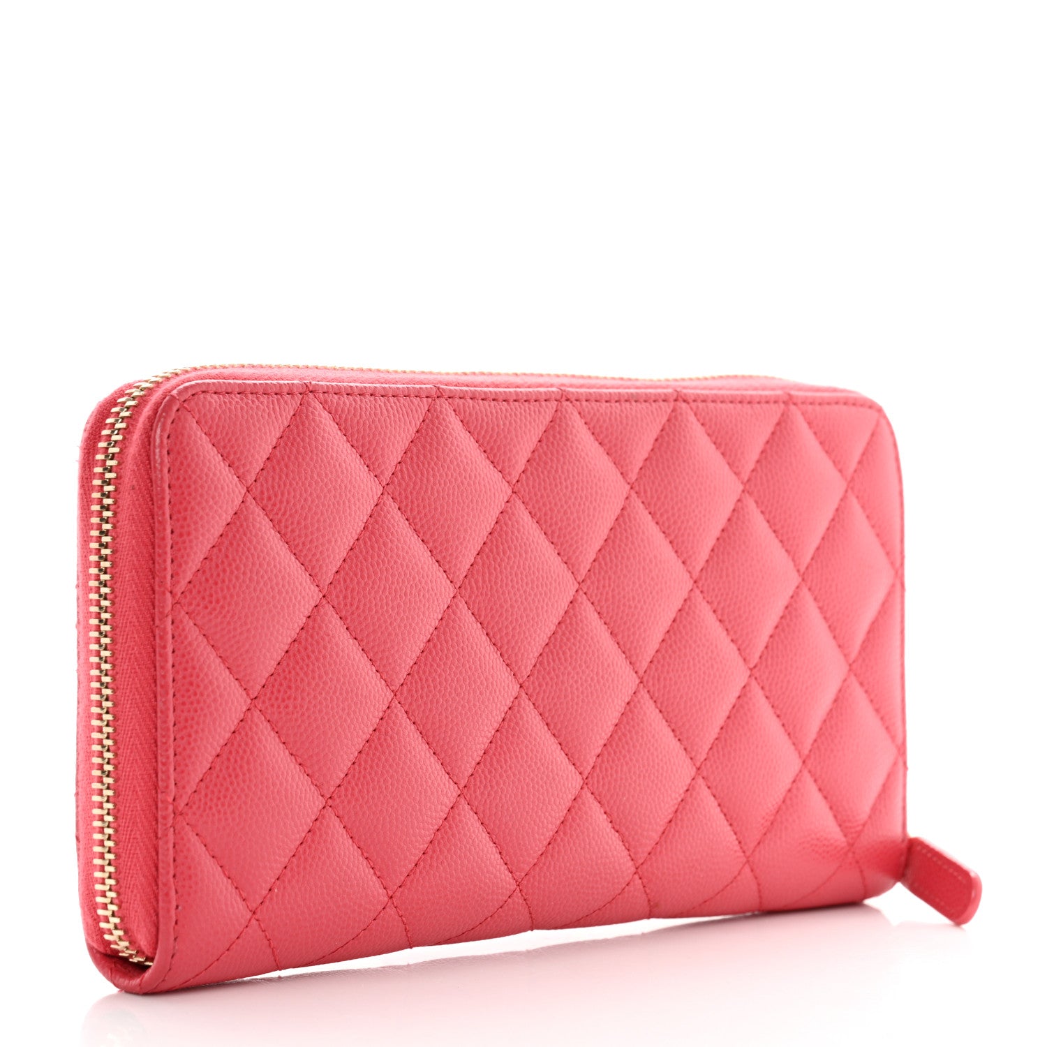 Chanel Caviar Quilted Medium Zip Around Wallet Dark Pink 3 of 11