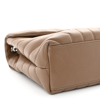 Saint Laurent Calfskin Y Quilted Monogram Small Loulou Chain Satchel Dark Beige 9 of 10