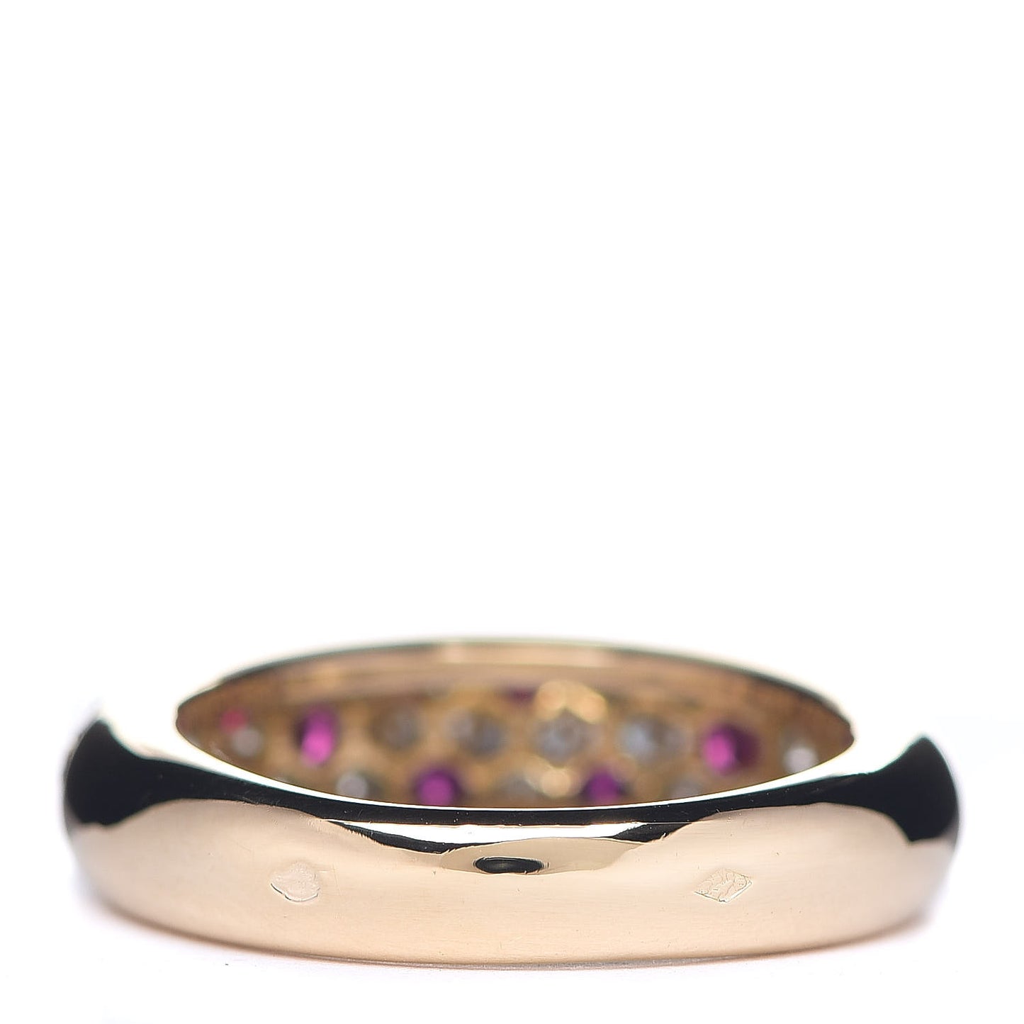 18K Yellow Gold Diamond Ruby 6mm Mimi Ring 55 7.25