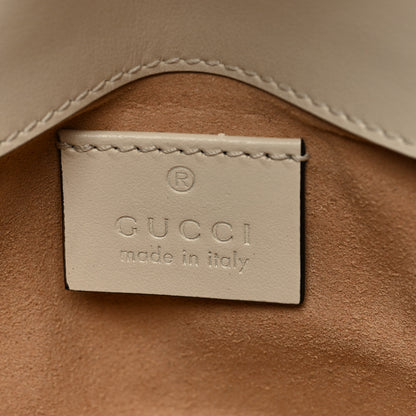 Gucci Calfskin Matelasse Super Mini GG Marmont Shoulder Bag White 6 of 9