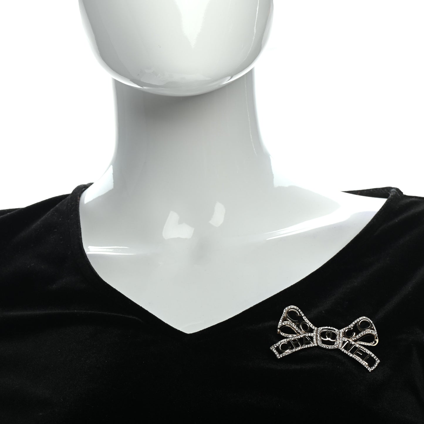 Metal Crystal Bow-tiful CC Brooch Gold