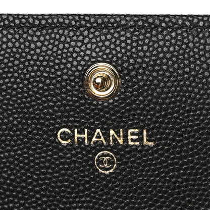 Chanel Caviar Quilted Enamel Coco Casino Flap Card Holder Wallet Black 5 of 9