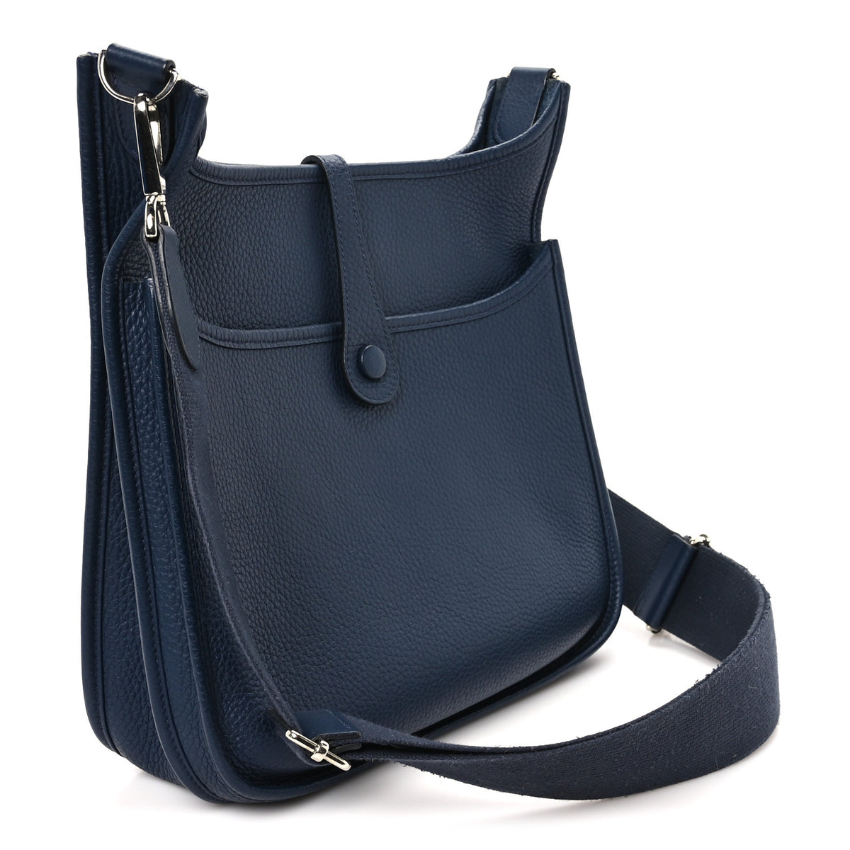 Hermes Taurillon Clemence EVELYNE III Bleu Ocean 3 of 12