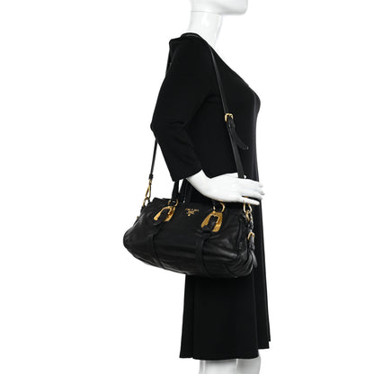 Prada Soft Calf Shopping Satchel Black 2 of 19