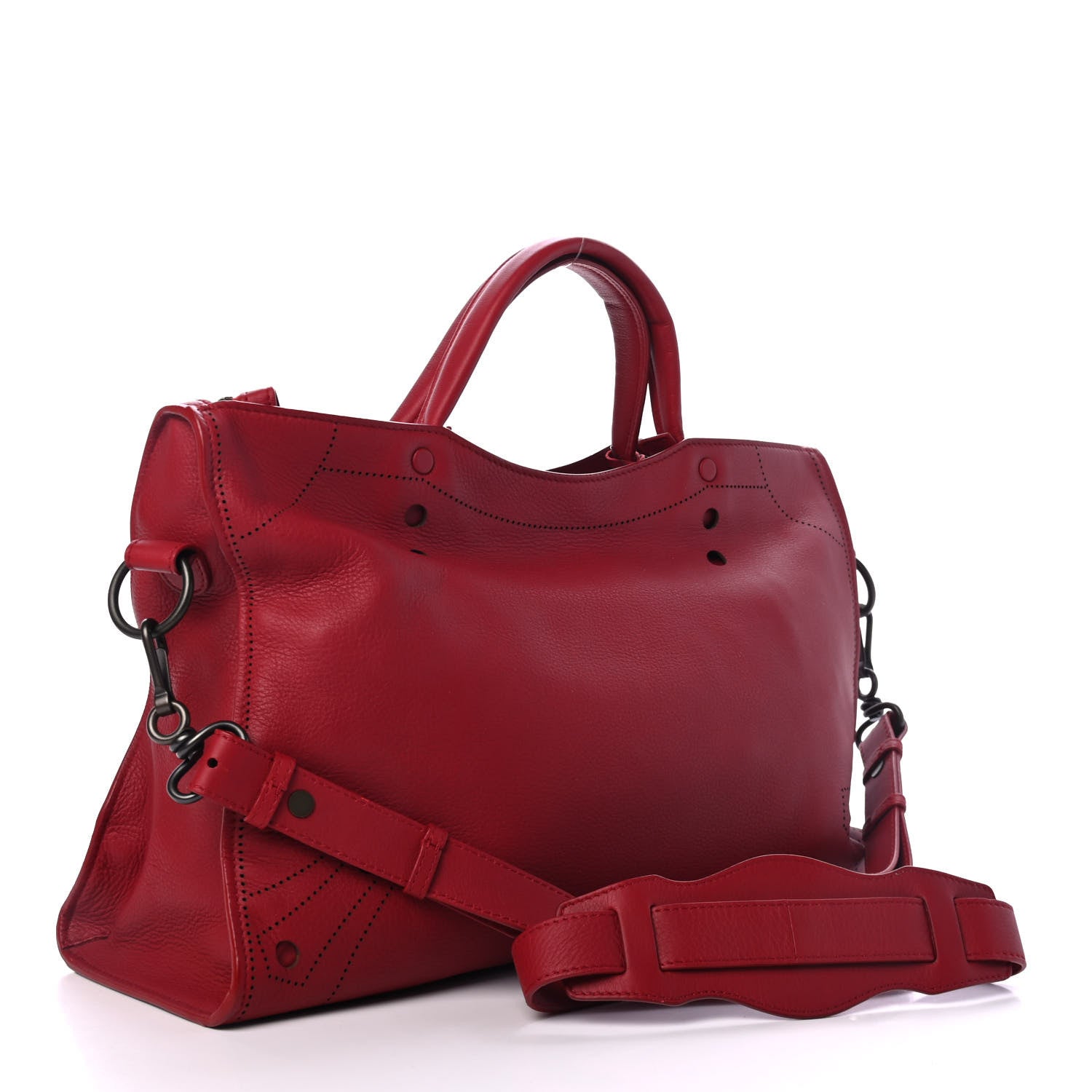 Balenciaga Veau Soyeux Perforated Blackout City Rouge Groseille 2 of 4