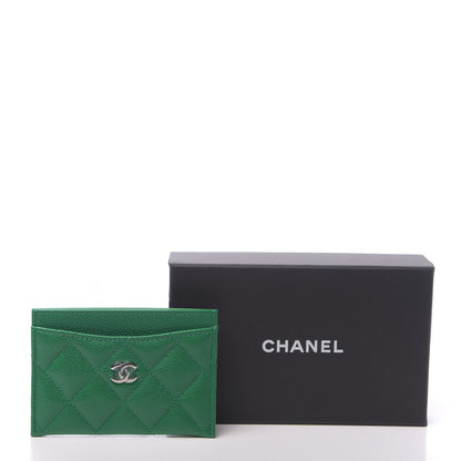 Chanel Caviar Quilted Card Holder Green 9 of 9