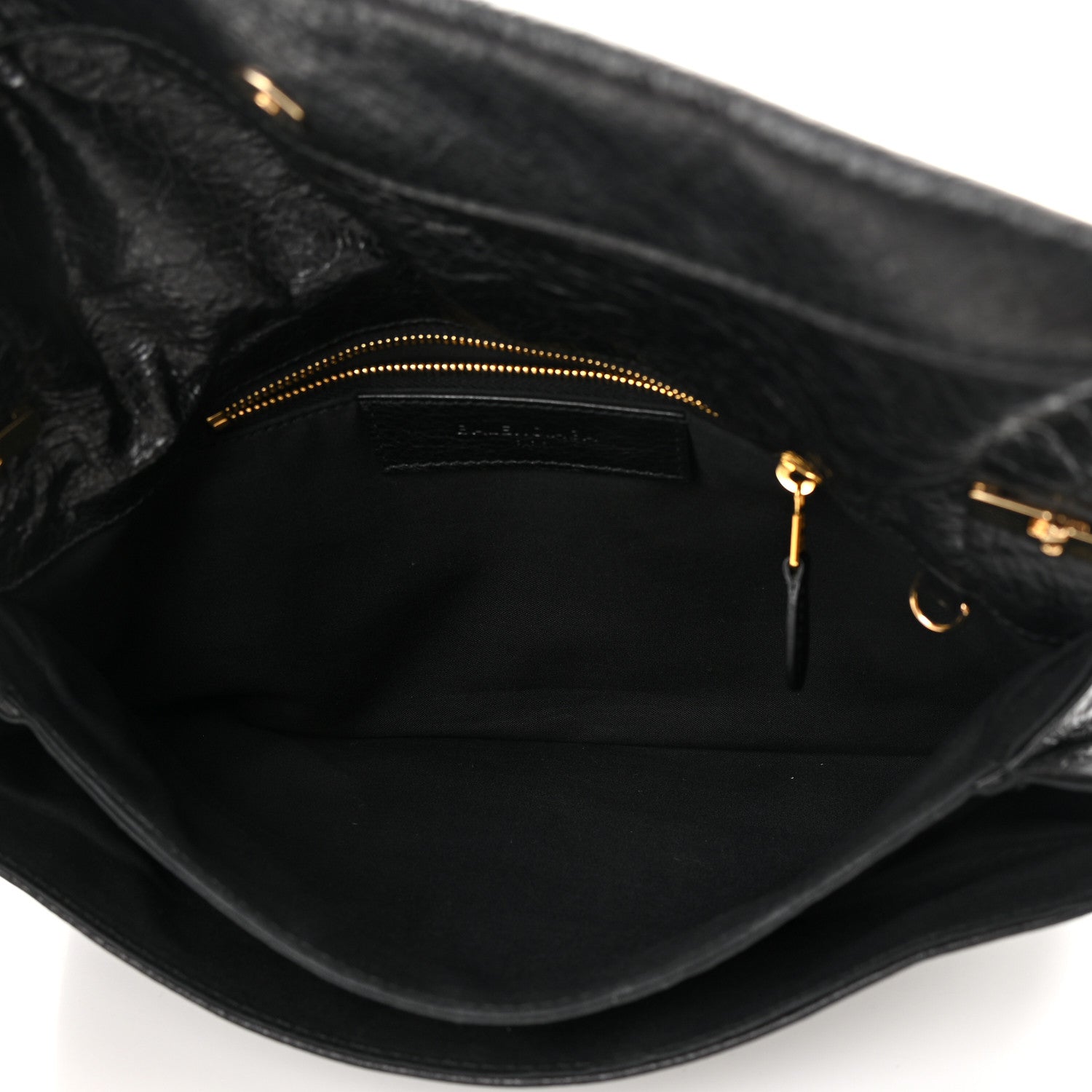 Balenciaga Agneau Giant 12 Gold Hardware Envelope Strap Clutch Black 5 of 13