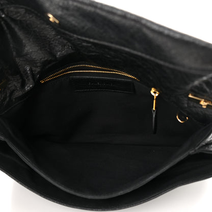 Balenciaga Agneau Giant 12 Gold Hardware Envelope Strap Clutch Black 5 of 13