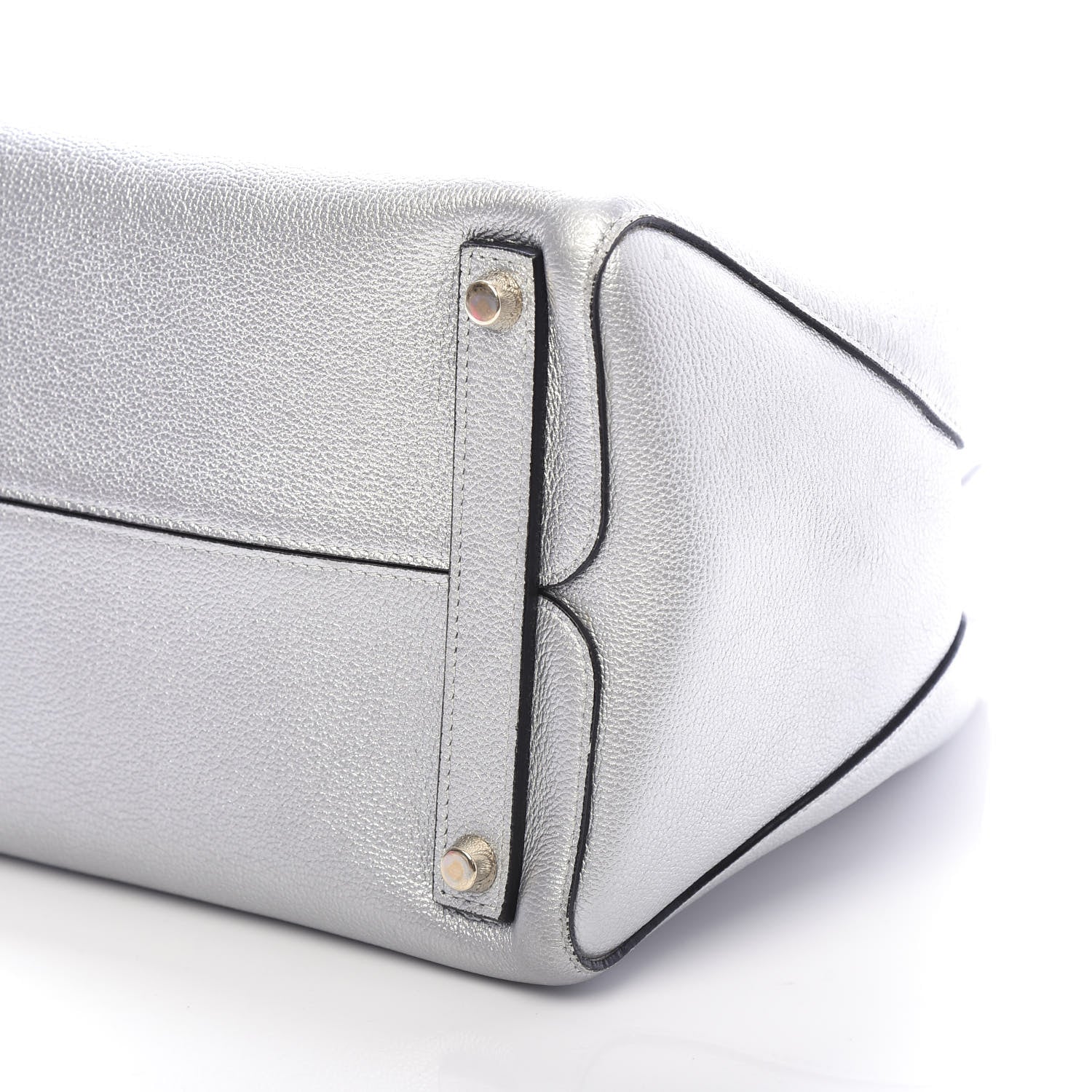 Christian Dior Metallic Supple Grained Calfskin Medium Open Bar Tote Silver 8 of 11