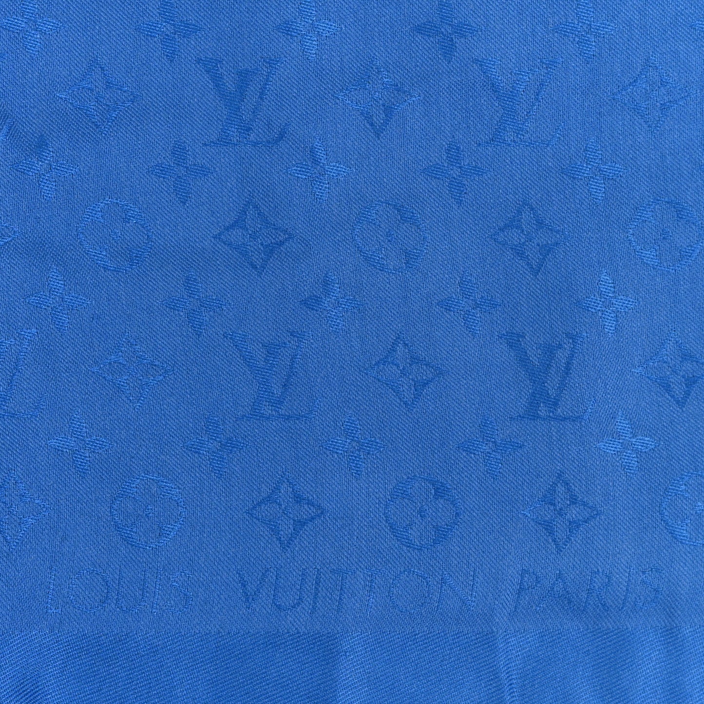 Silk Wool Monogram Sunrise Stole Blue