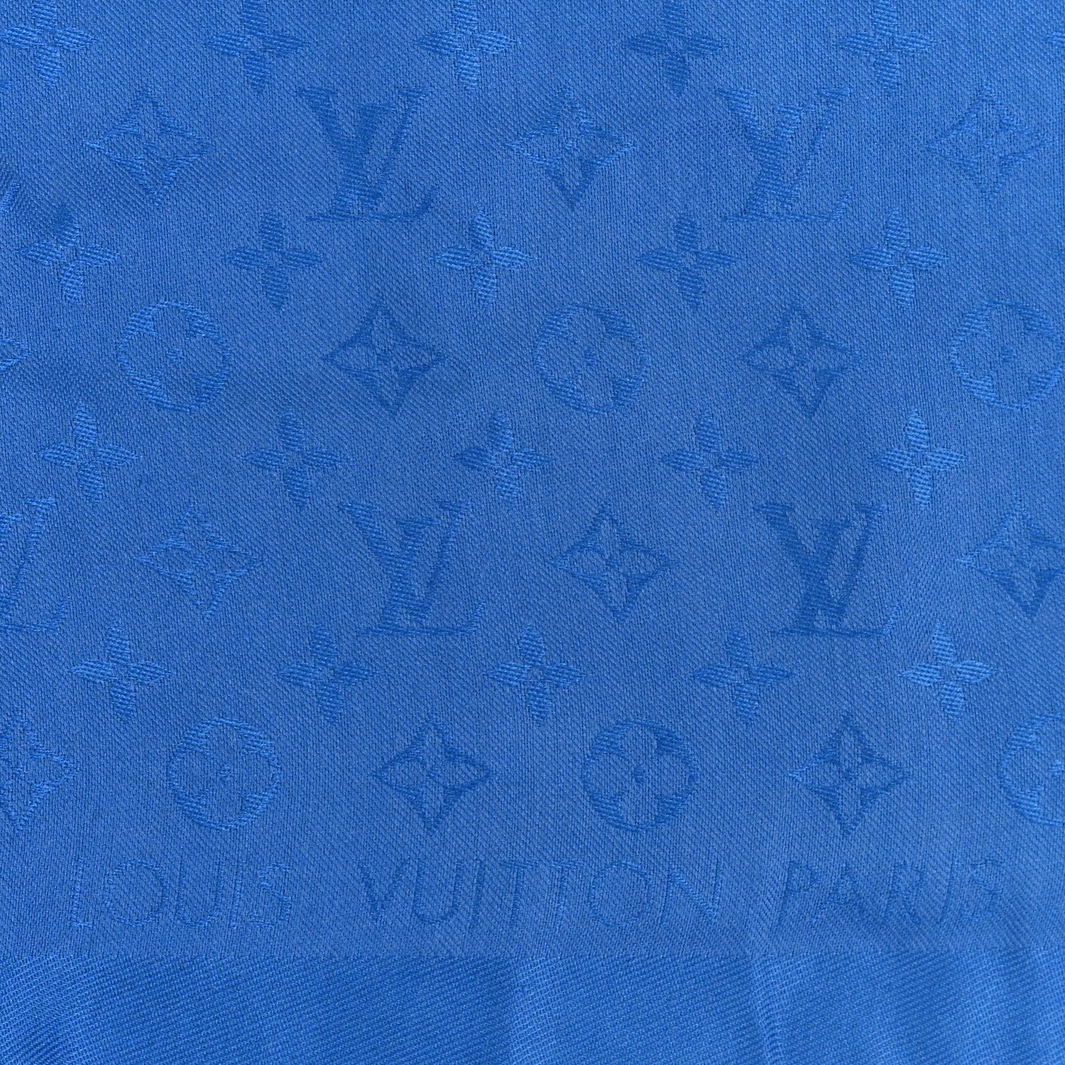 Louis Vuitton Silk Wool Monogram Sunrise Stole Blue 2 of 5