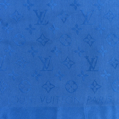 Louis Vuitton Silk Wool Monogram Sunrise Stole Blue 2 of 5