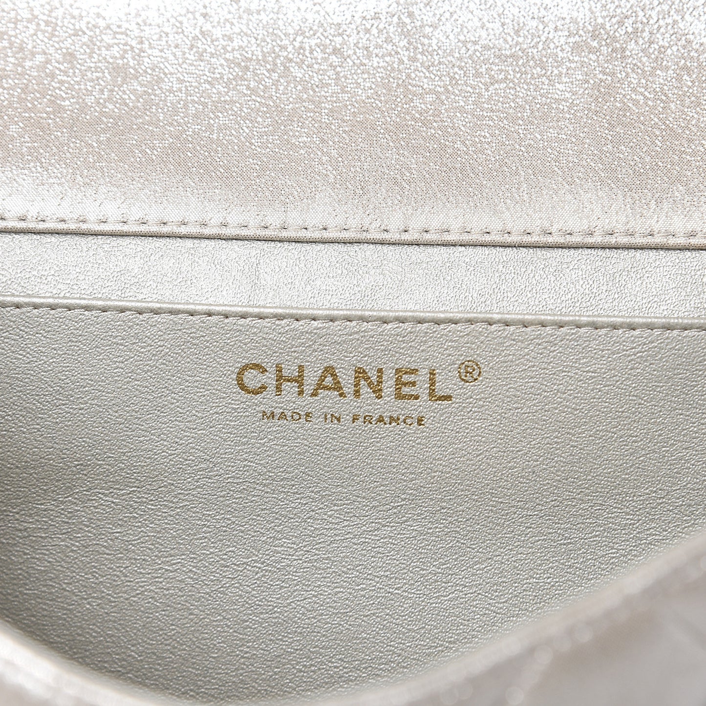 Metallic Lambskin Quilted Clutch With Chain Flap Gold