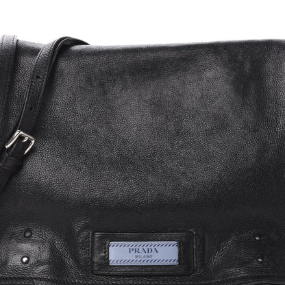 Prada Glace Calf Etiquette Flap Black Astrale 16 of 16