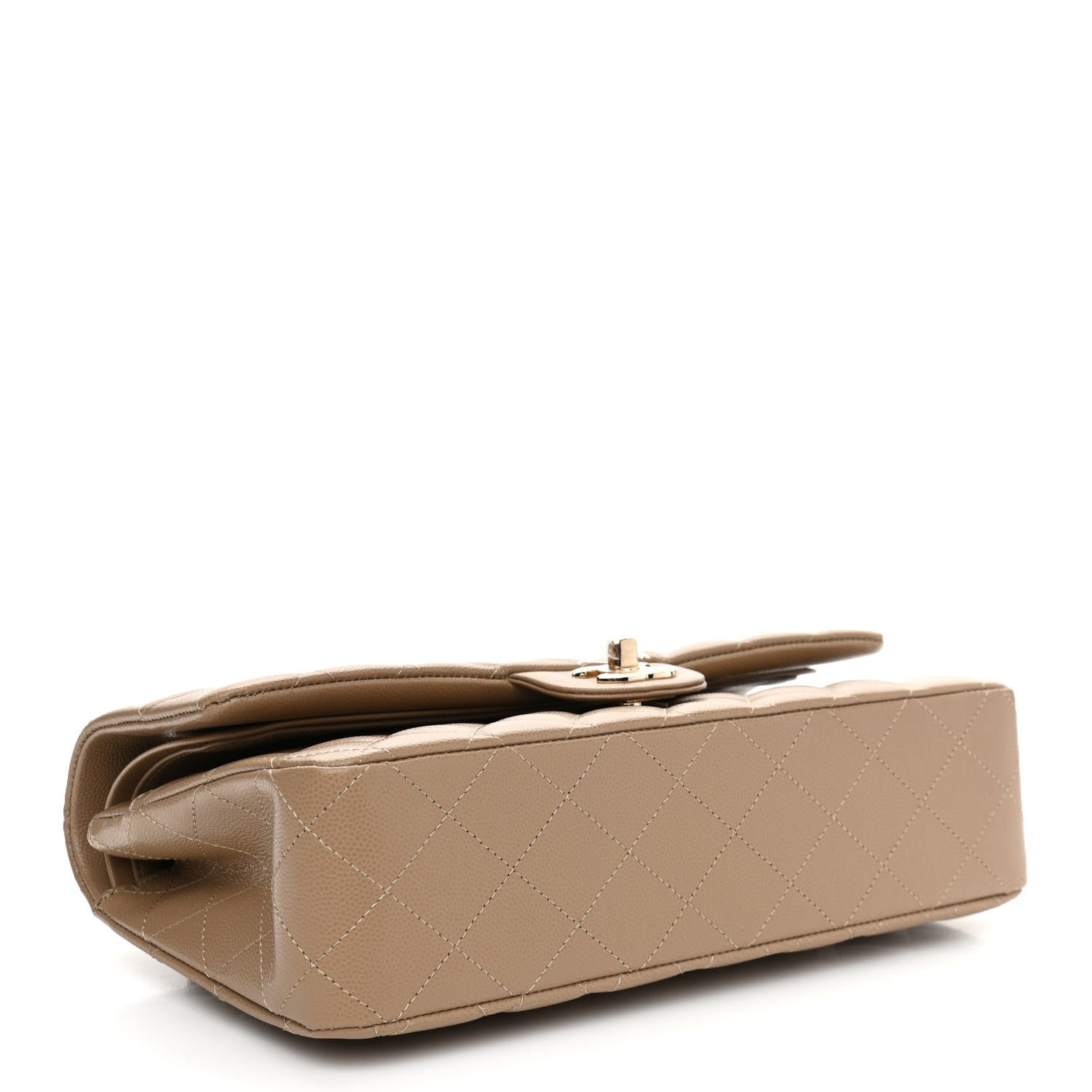 Chanel Caviar Quilted Medium Double Flap Beige 3 of 10