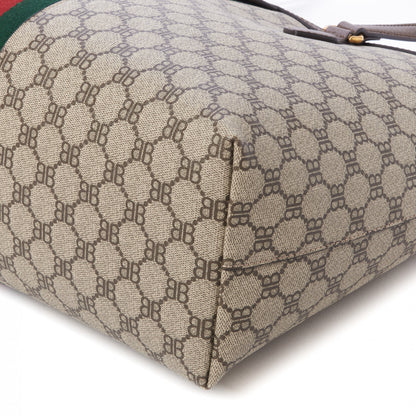 Gucci X BALENCIAGA BB Supreme Monogram Web Medium Ophidia Shopping Tote Beige New Acero 4 of 10
