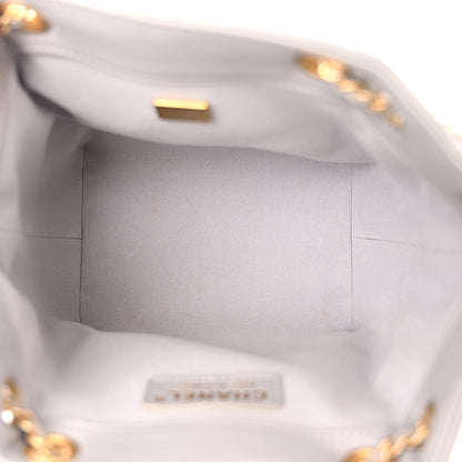 Chanel Lambskin Quilted Crush on Chains Drawstring Bucket Bag Hobo Grey 5 of 12