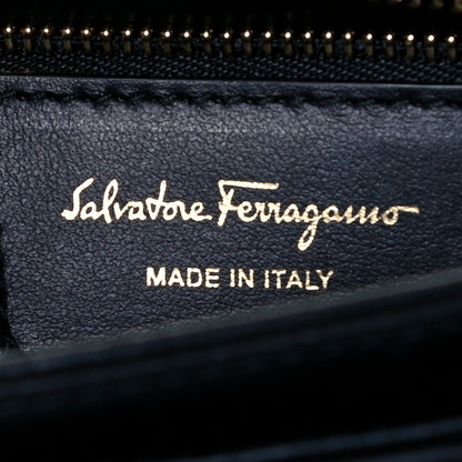 Salvatore Ferragamo Calfskin Quilted Gancini Flap Bag Black 7 of 10