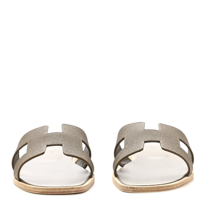 Hermes Epsom Oran Sandals 39 Etoupe 2 of 9