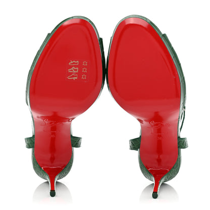 Christian Louboutin Calfskin Alligator Embossed Loubiloo 100 Sandals 36 Canopee 5 of 12