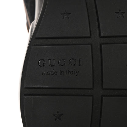 Gucci Monogram Textured Dollar Calfskin Mens Rhyton Sneakers 11 Black Khaki Beige 7 of 16