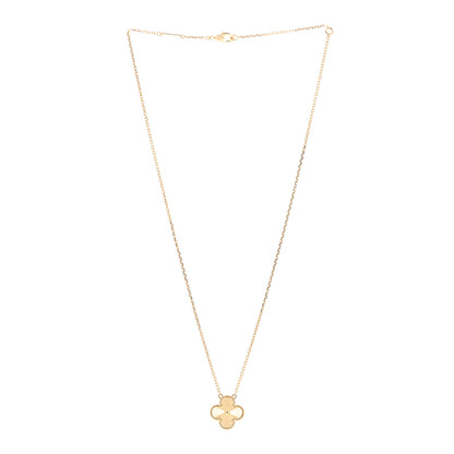 Van Cleef & Arpels 18K Yellow Gold Guilloche Vintage Alhambra Pendant Necklace 3 of 6