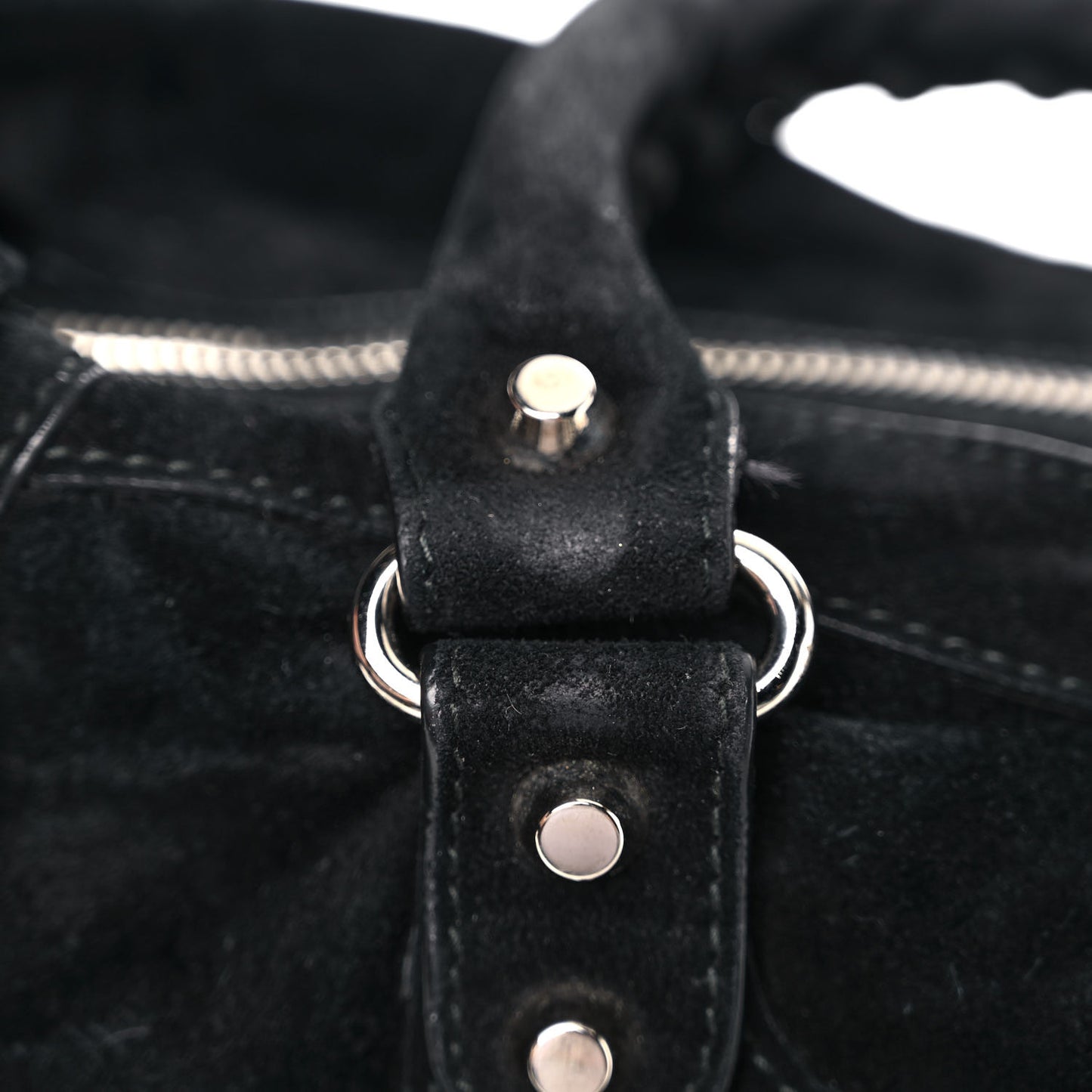 Baby Daim Suede Classic Silver Hardware City Black