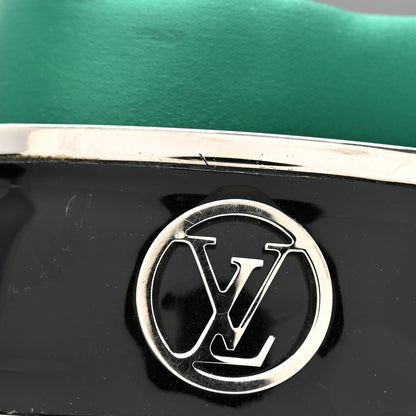 Louis Vuitton Satin Pool Pillow Flat Comfort Mule 38 Green Black 10 of 10