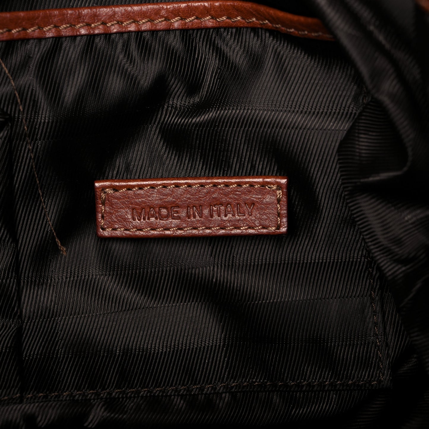 Canvas House Check Woven Tote Dark Tan