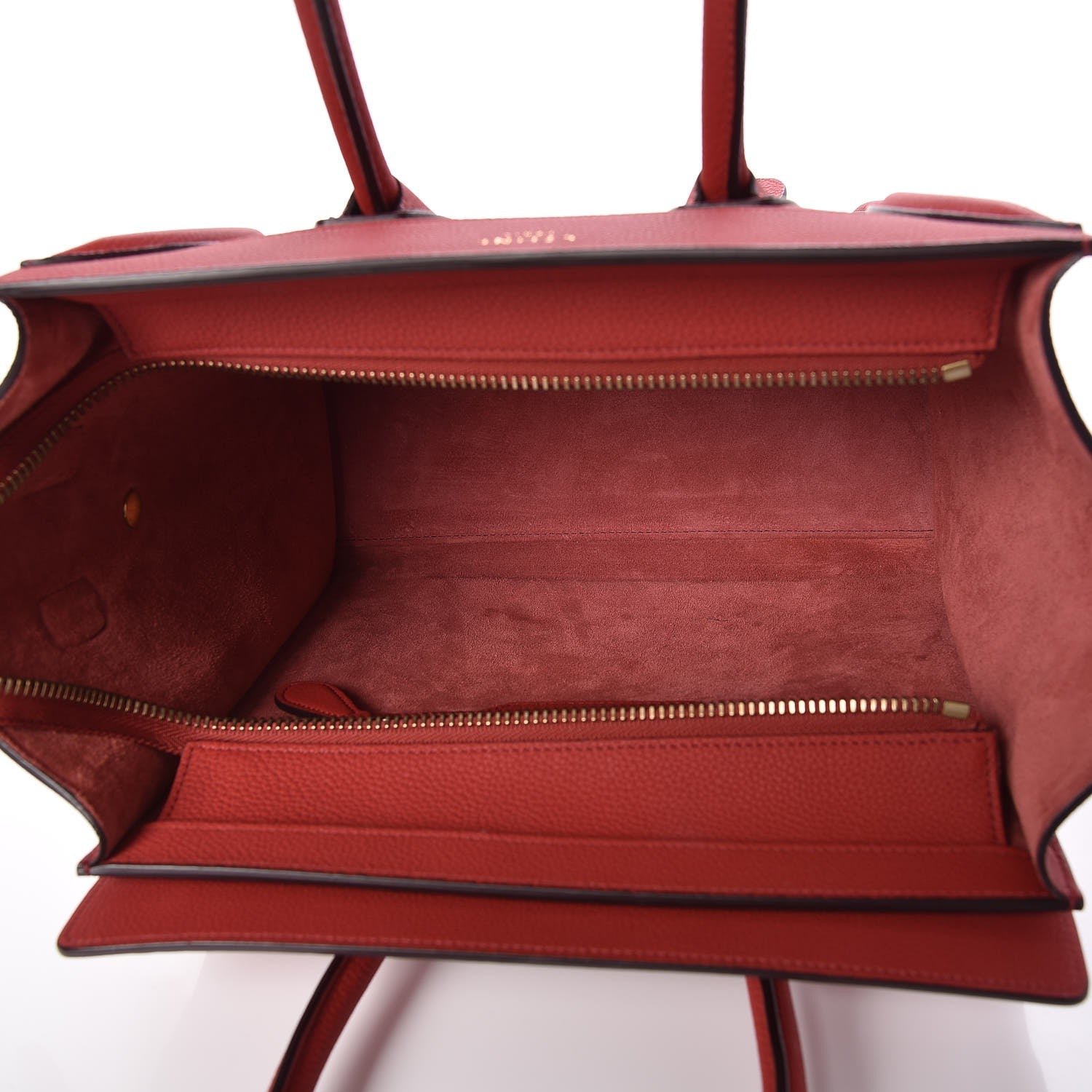 Celine Baby Grained Calfskin Micro Luggage Red 5 of 7