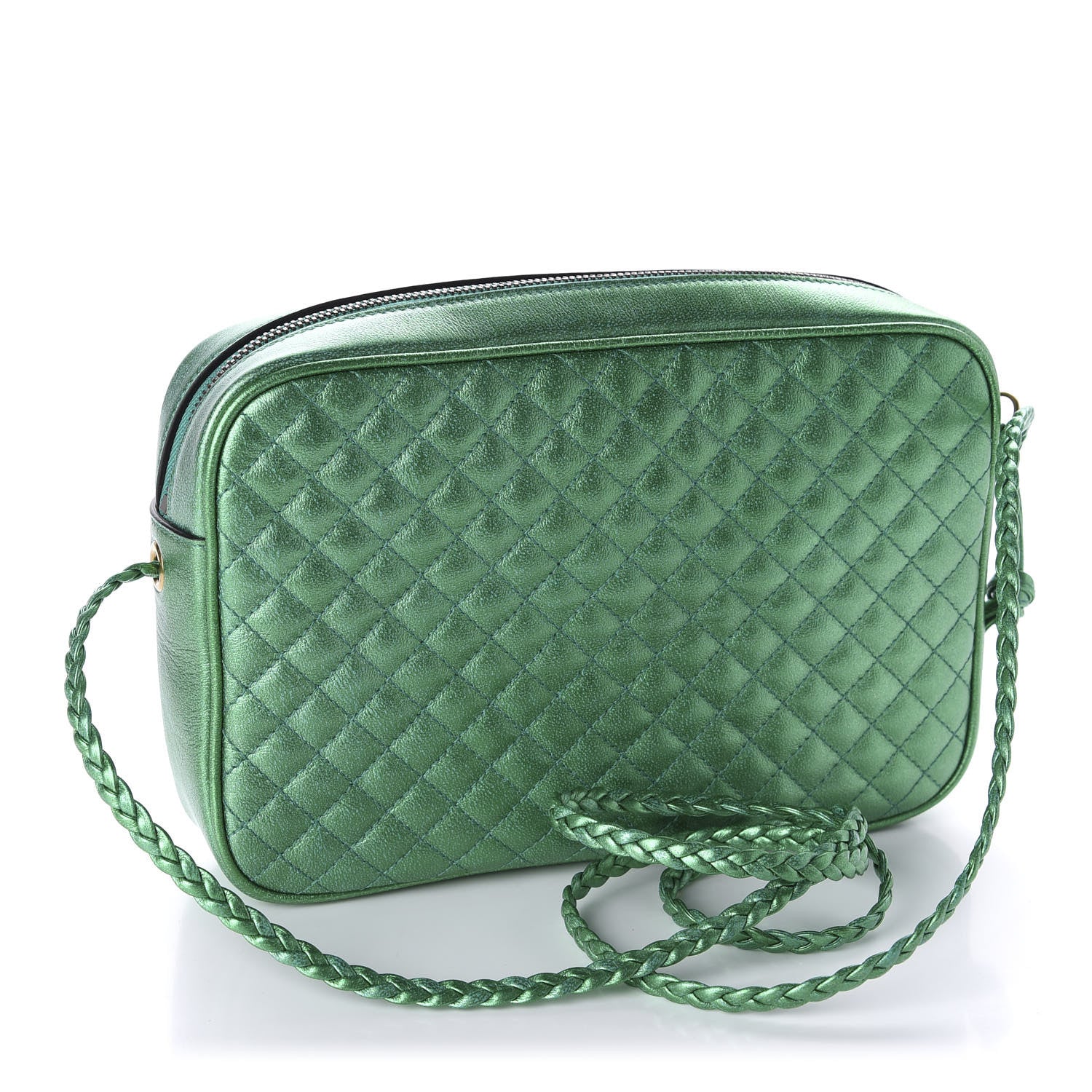 Gucci Laminated Nappa Trapuntata Small Zumi Shoulder Bag Jasmine Green 3 of 10