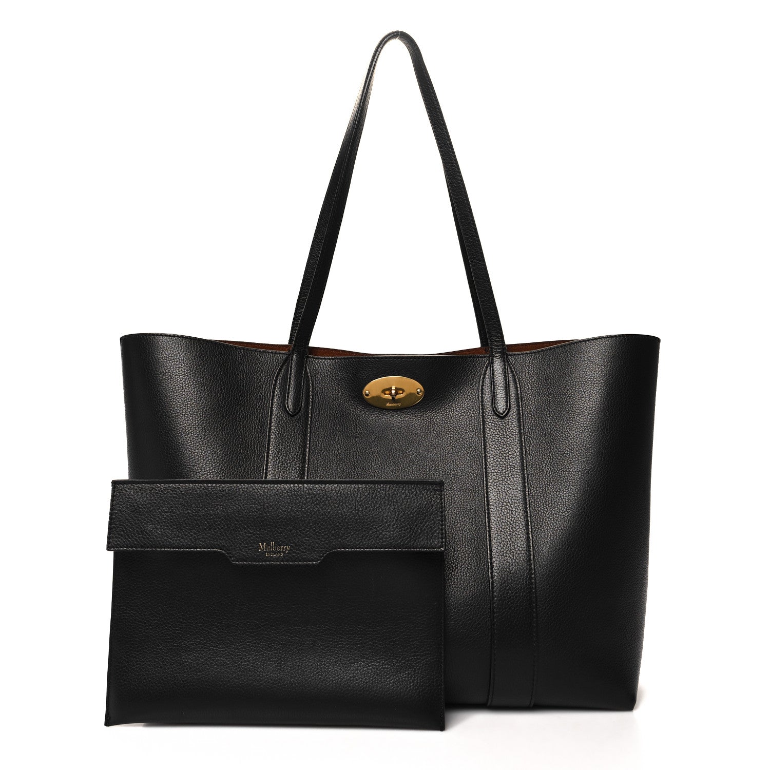 Mulberry Small Classic Grain Bayswater Tote Black 3 of 10